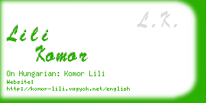 lili komor business card